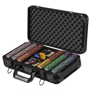 德州扑克全套皇冠黏土筹码币粘土铝箱桌布桌垫水晶庄位牌庄码套装