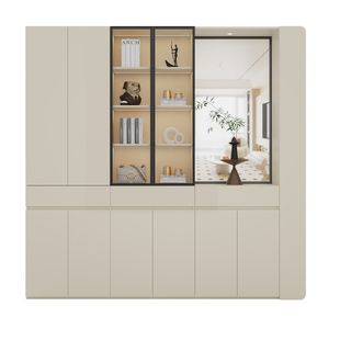 定制橡木鞋柜家用门口靠墙一体储物白色全实木入户玄关门厅收纳柜