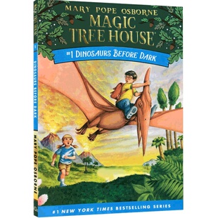 送音频英文原版青少年Magic Tree House Dinosaurs Before Dark 1神奇树屋恐龙谷大冒险历险记6-12岁桥梁章节书magictreehouse