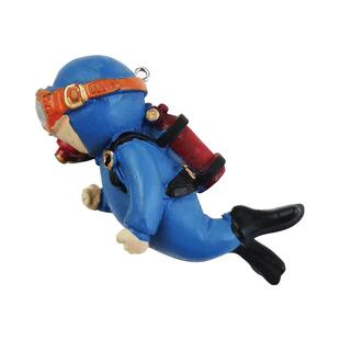 鱼缸造景创意漂浮装饰品小摆件全套潜水员蓝胖子水中布景海底世界