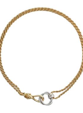 简约大气高级感金银拼色项链