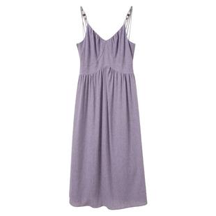 ibudu2025夏季新款度假吊带裙收腰A字裙编织肩带长裙女