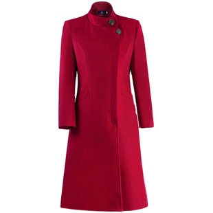 国航空姐羊毛呢子大衣女工作服冬季中长款加厚外套医院售楼部职业