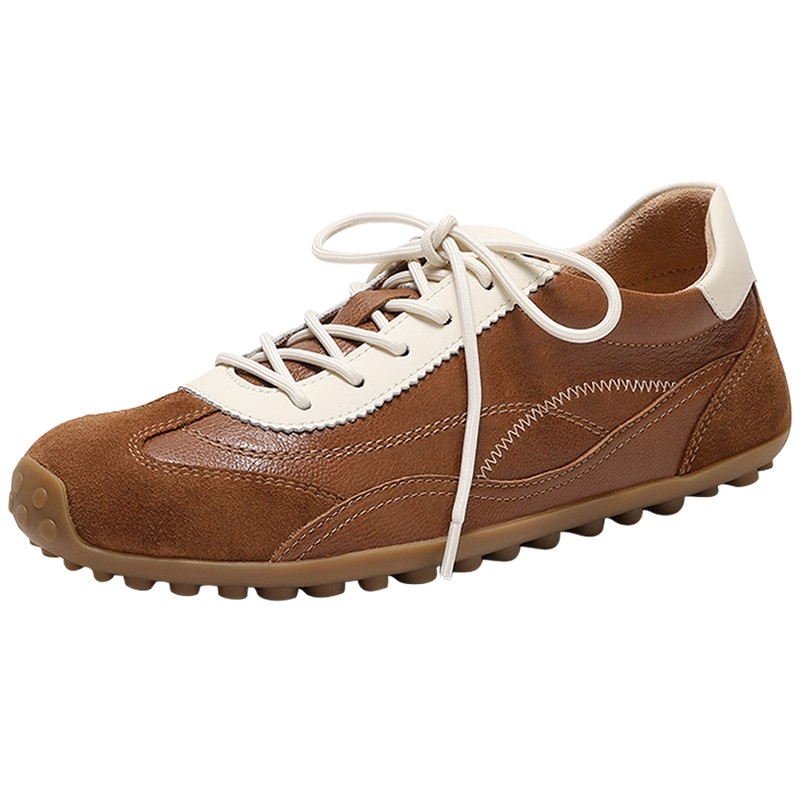 蒲熠星董璇同款森达奶皮德训鞋26年新款羊皮小白网面运动休闲鞋