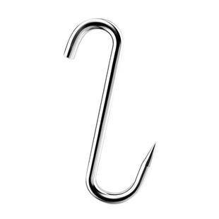 猪肉香肠不锈钢晒腊肉的挂钩S型挂钩尖头勾子烤鸭鱼加粗S钩单钩大