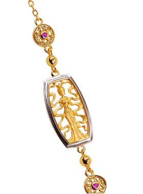 玉顺行女银饰敦煌飞天手链创意