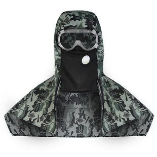 防尘面罩全脸防尘帽男款披肩帽工业粉尘防护打磨专用打药头罩风帽