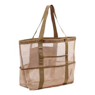 韩版沙滩包大容量网兜健身泳衣收纳袋户外旅游单肩折叠网眼手提袋