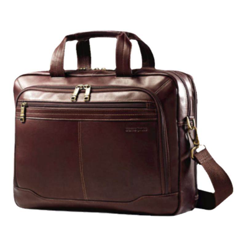 Samsonite/新秀丽男单肩包中号皮质公文包手提舒适经典正品50792