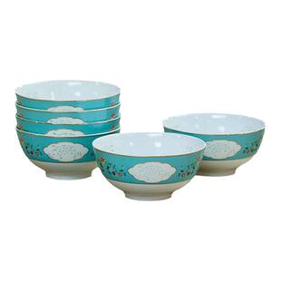 红叶陶瓷景德镇高温细白瓷玲珑富贵有鱼散件组合工艺饭碗饭盘套组