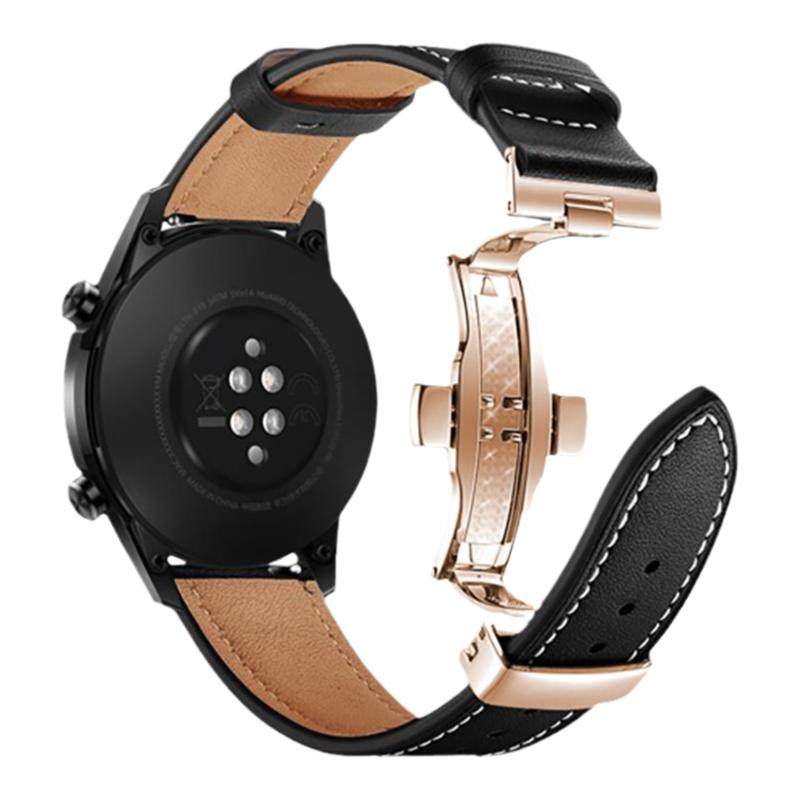 适用华为GT6手表带watch5头层真皮腕表带GT5pro蝴蝶扣牛皮Watch4pro运动GT4智能GT3春夏2荣耀magic2男女