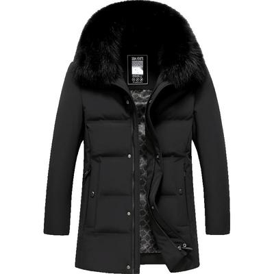 雪中飞狐狸大毛领爸爸装羽绒服