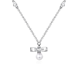 TOGGLER DAILY 经典系列 晃动珍珠蝴蝶结925银镀金项链秋冬礼物女