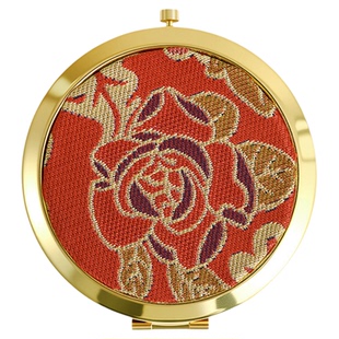 非遗宋锦化妆镜手工diy材料文创小镜子中国风礼物便携包包折叠镜