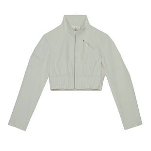 RuirUirul灰绿色拉链外套25年新品酷飒松紧下摆利落时尚立领夹克