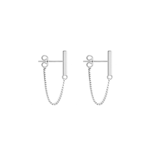 s925耳饰后挂式耳链女耳环纯银耳钉女气质ins风韩国个性百搭简约