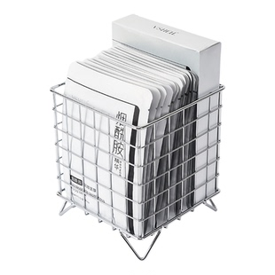 ins铁艺收纳筐办公室宿舍收纳盒桌面大容量化妆品杂物面膜收纳架