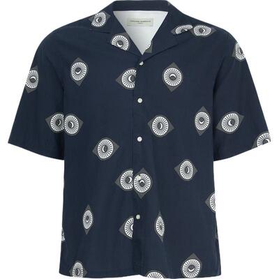 【D11折扣】Officine Generale 夏季男古巴领印花短袖衬衫
