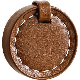 中古风柜门拉手抽屉衣柜皮质门把手柜子高级感圆形单孔皮革小拉手