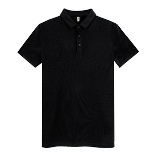 polo衫男短袖t恤有领翻领棉白色定制logo工作服纯色男士保罗上衣