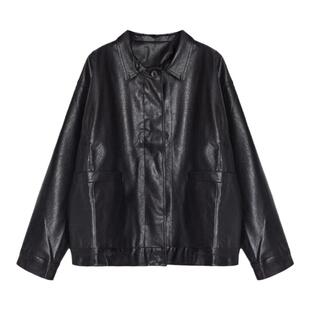 2026年春秋季欧洲站皮衣外套女帅气短款机车韩版大款宽松潮酷夹克