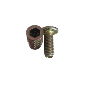 专业家具螺丝床用螺丝木板橱柜螺丝嵌入式6 8 10带介梯形六角螺母