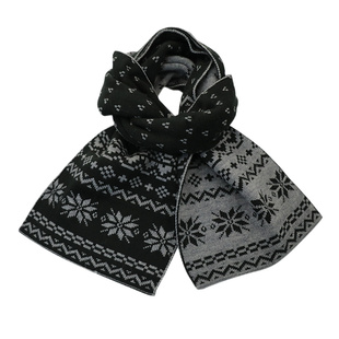 氛围感雪花双面针织围巾女冬季新款韩系高级感加厚保暖围脖防寒潮