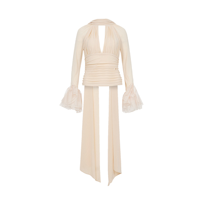 挂脖V领修身百搭打底上衣