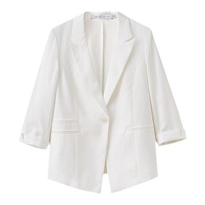 【商场同款】水云间白色天丝小西装女式夏季新款莱赛尔西装外套薄