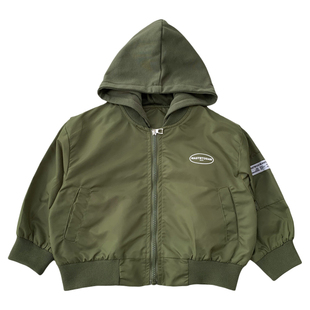 男童连帽外套春秋装儿童假两件夹克帅气中小童宽松休闲棒球服痞帅