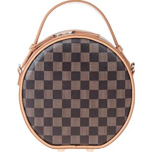 蠢小鱼diy新款真皮小圆包复古轻奢高级手提斜挎包手工自制材料包