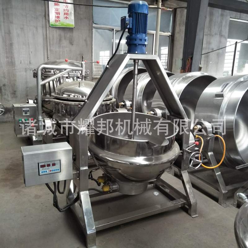 不锈钢电加热自动搅拌炒锅 牛肉辣椒酱炒锅夹层锅 火锅底料炒料机