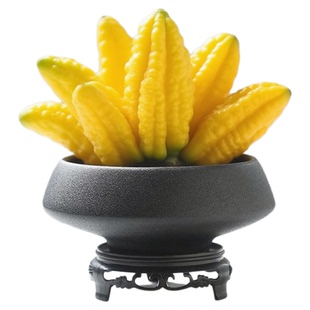 剑山佛手柑托盘中式复古无孔米竹水培苔藓球蕨类花盆果盘点心盘