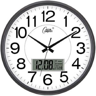 康巴丝客厅挂钟大号静音钟表简约现代时钟创意圆形大字时尚石英钟