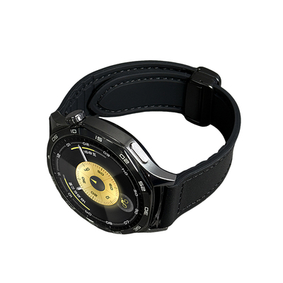 适用华为GT6表带gt5疯马纹真皮男