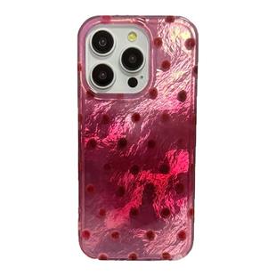 甜美锡纸纹莓粉色波点适用iPhone17promax苹果15手机壳14promax新款13创意16pro全包防摔12挂饰plus女17毛球