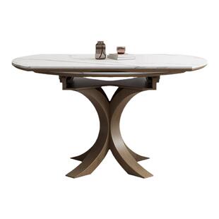 伸缩实木餐桌椅家用小户型方圆两用实木饭桌2025新款胡桃色餐桌