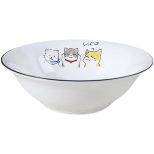 新款陶瓷6/7/8英寸斗碗家用斗笠面碗蒸菜碗拉面碗汤碗特价可微波