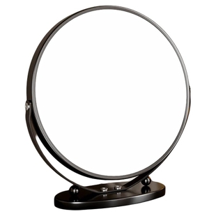 梳妆台镜子led带灯台式桌面中古风高级感卧室可旋转梳妆化妆镜