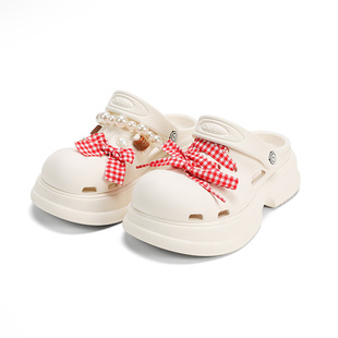 【卢昱晓同款】Ouder 开口笑马蹄洞洞鞋女圆头凉鞋厚底增高大头鞋