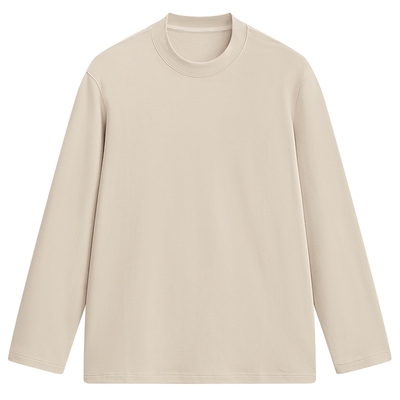 MODE COMMUTER | MC平纹混纺针织柔软保暖亲肤圆领德绒长袖T恤