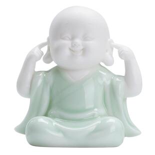 久造中式四不小和尚茶宠摆件创意茶室桌面装饰陶瓷小沙弥玄关摆设