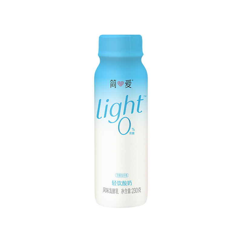 【奚梦瑶同款酸奶】简爱light 0%蔗糖高钙酸奶230g*12瓶低温酸奶