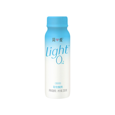 【奚梦瑶同款酸奶】简爱light 0%蔗糖高钙酸奶230g*12瓶低温酸奶