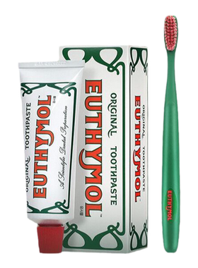 euthymol经典牙膏牙刷复古美学