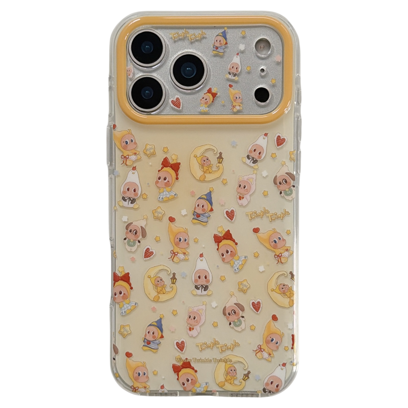 jze 趣味可爱晕染卡通适用苹果17ProMax手机壳带链条iphone15新款16pro女款13创意15pro双层14全包防摔手机套