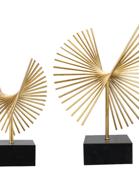 欧式风轻奢金属铁玄关饰品样板房摆件