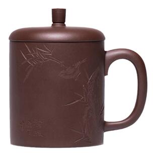 宜兴纯手工紫砂杯带盖单杯大容量办公茶杯男女士泡茶杯子清风盖杯