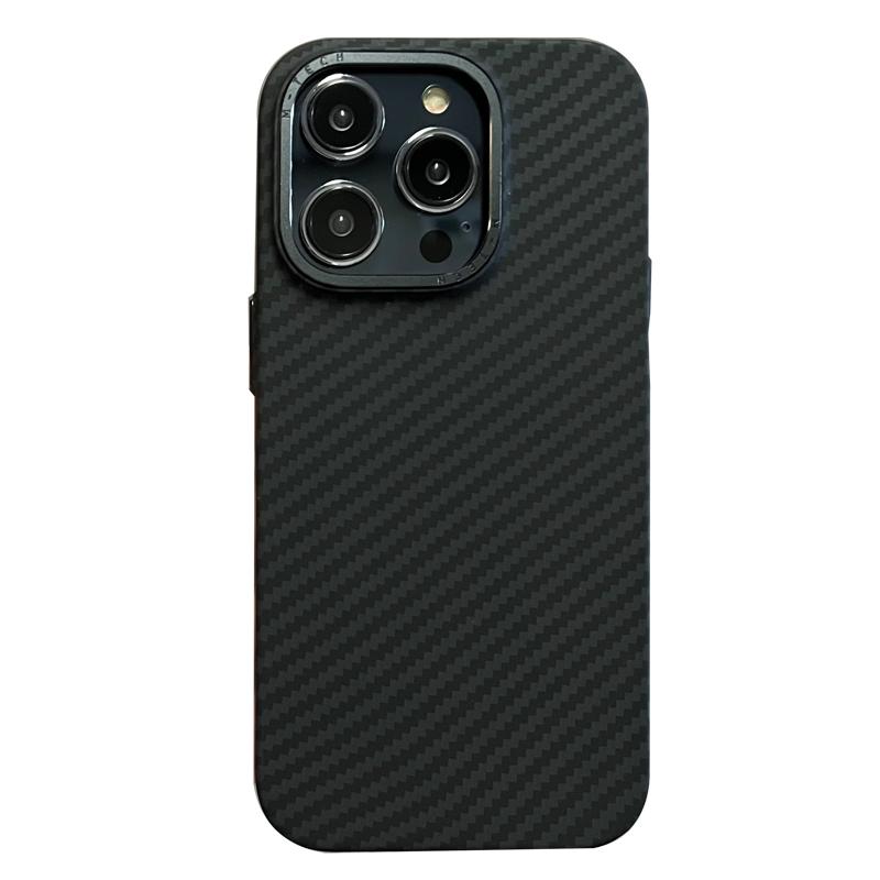 elam适用苹果16ProMax手机壳17iPhone15promax凯夫拉碳纤维纹硬壳磁吸14pro保护套防摔13磨砂