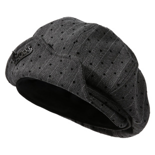 CACUSS复古波点贝雷帽子女春夏时尚大帽面报童帽显脸小八角画家帽